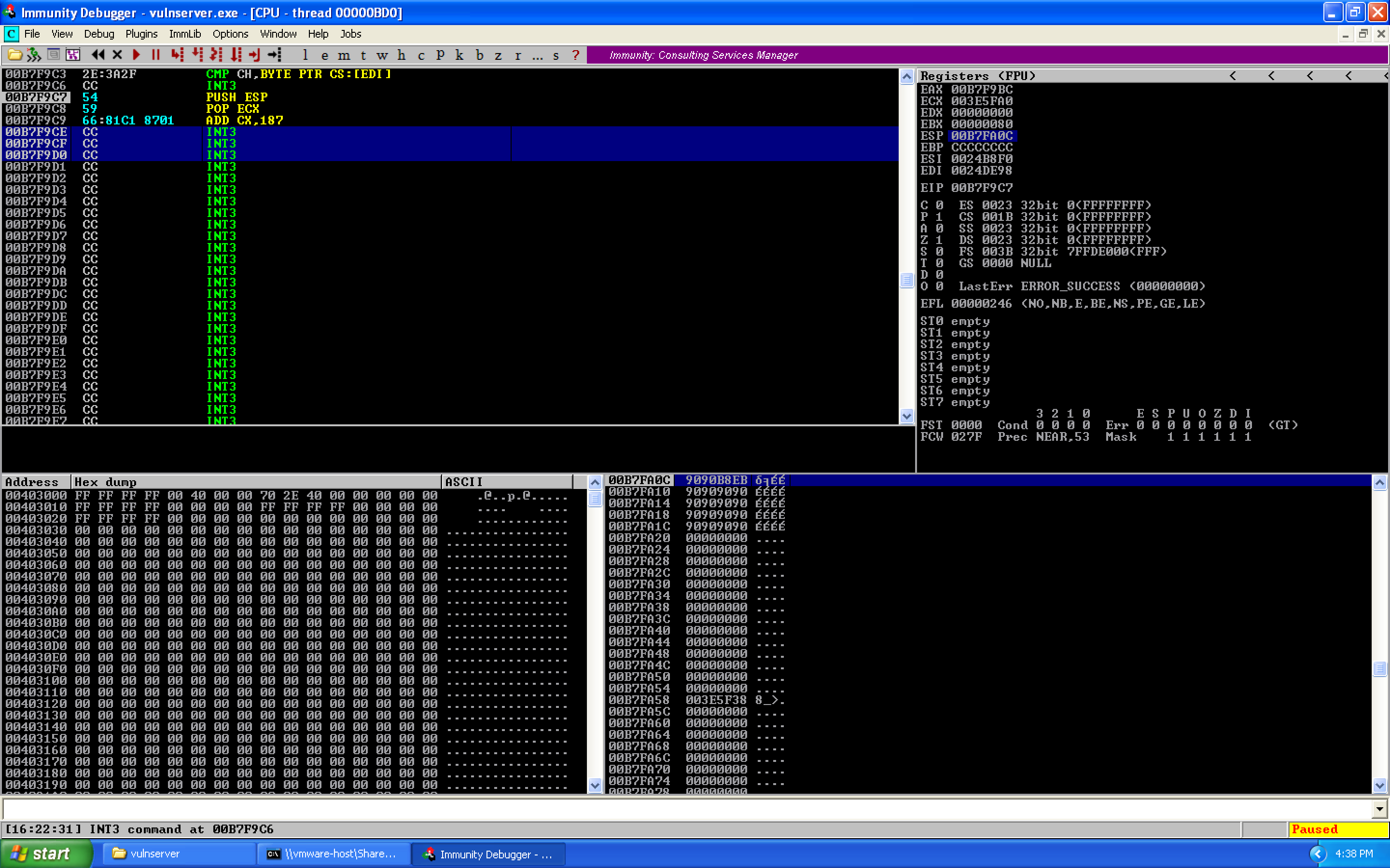 Assembled opcodes in Immunity